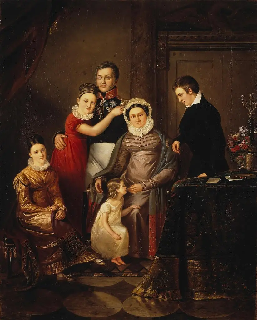 Portrait of Count Nikolai Repnin-Volkonsky with His Family, by Unknown, 1825