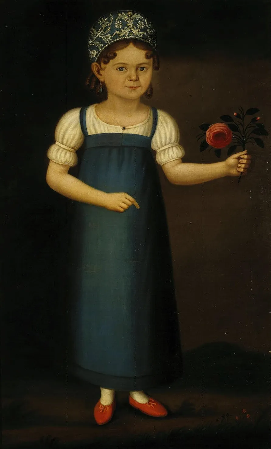 Portrait of Glafira Zimina, a Girl from a Merchant Family, by Unknown, oil, 1825