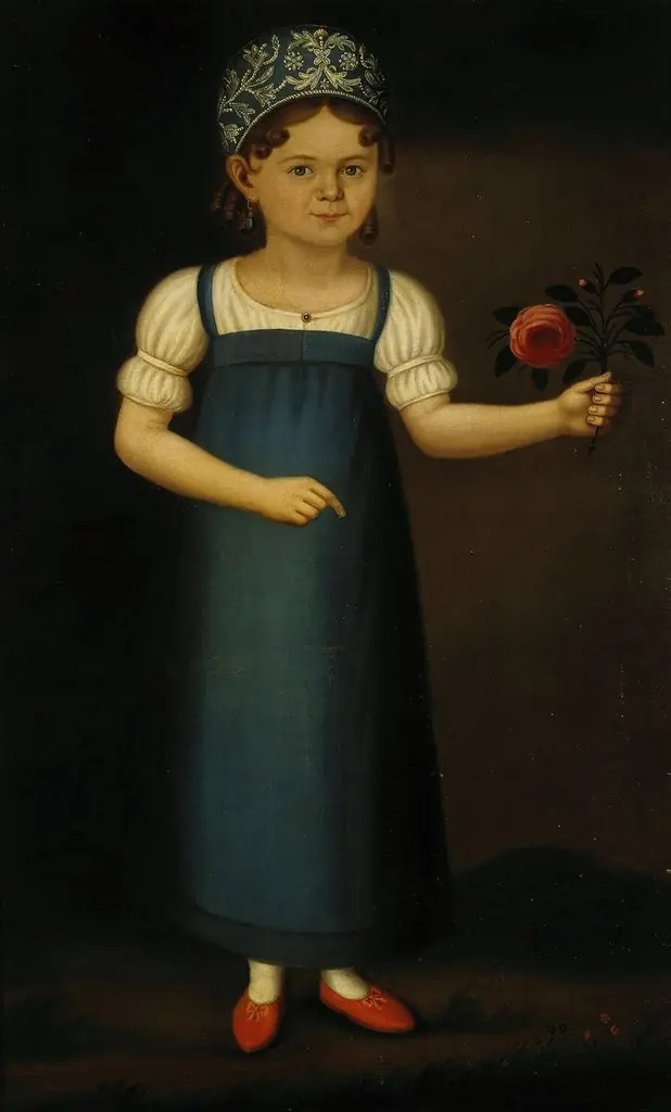 Portrait of Glafira Zimina, a Girl from a Merchant Family, by Unknown
