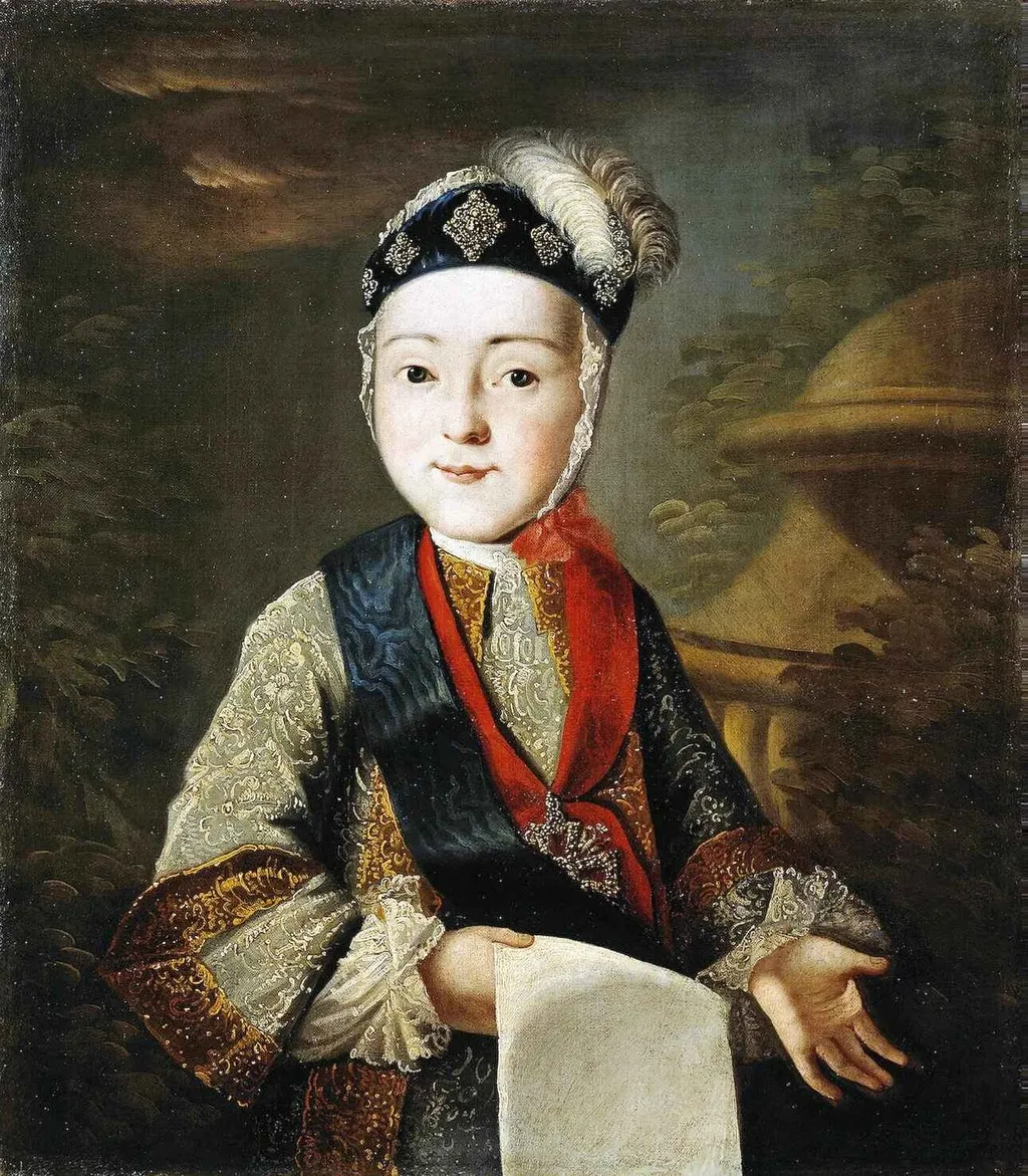 Portrait of Grand Duke Pavel Petrovich in childhood, by Unknown, oil, 1750