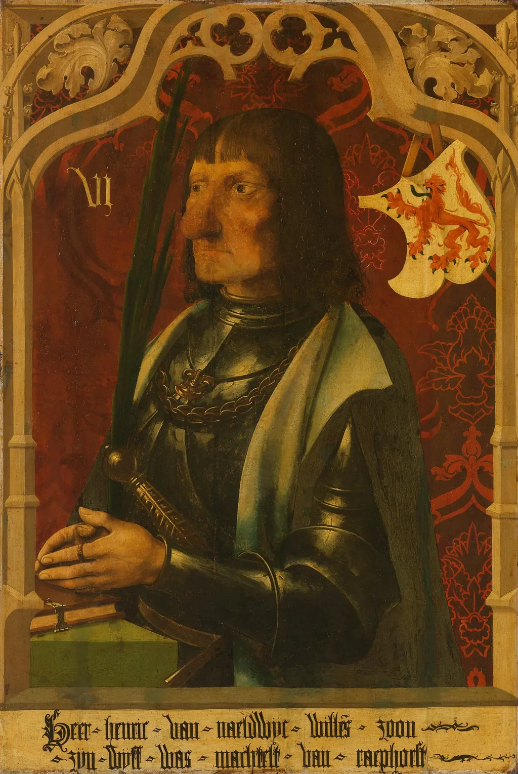 Portrait of Hendrik IV of Naaldwijk, Knight and Hereditary Marshall of Holland, by Unknown, unspecified, 1500