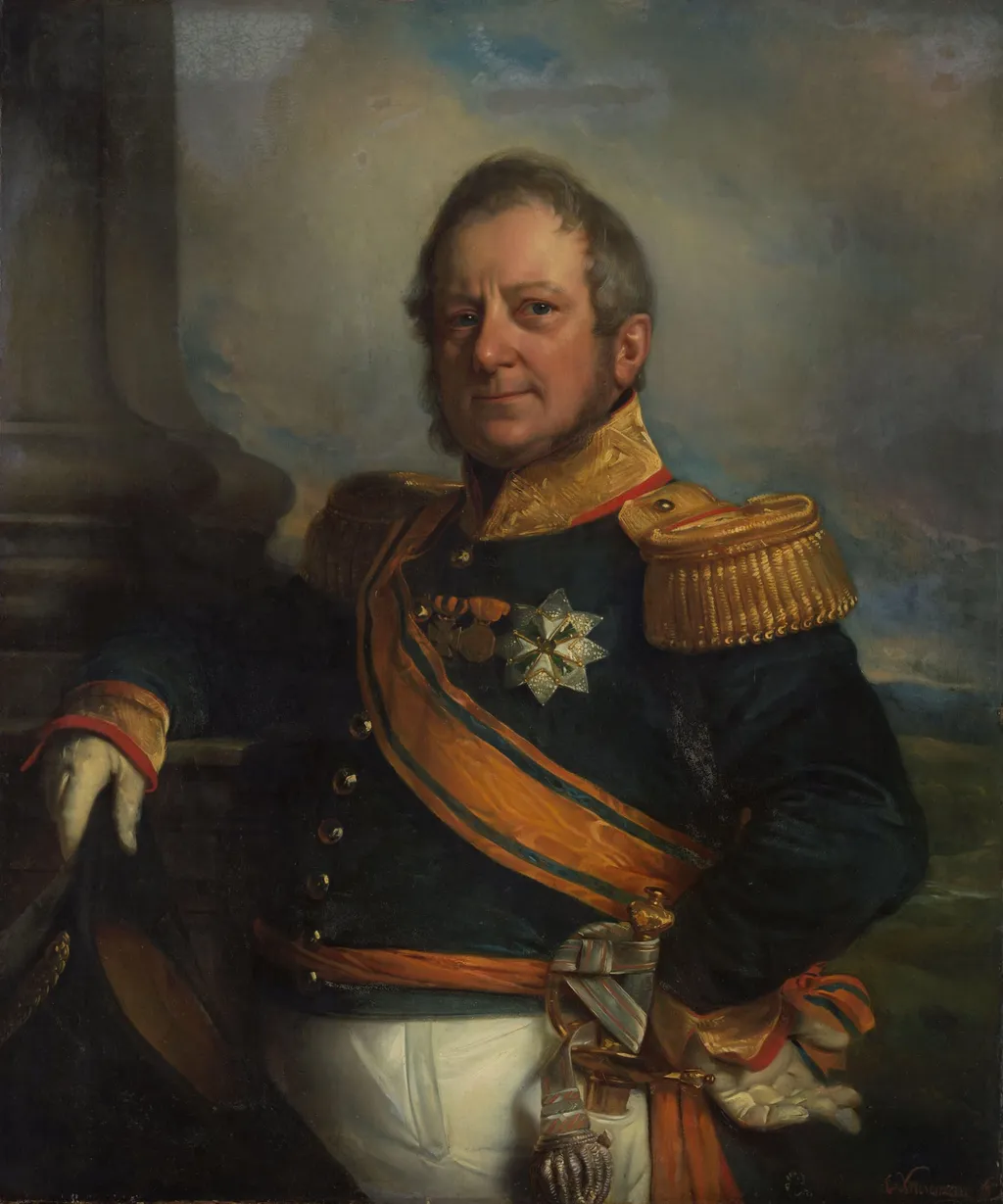 Portrait of Hendrik Merkus, Baron de Kock, Army Commandant and after 1826 Lieutenant Governor-General of the Dutch East Indies, by Unknown, unspecified, 1842