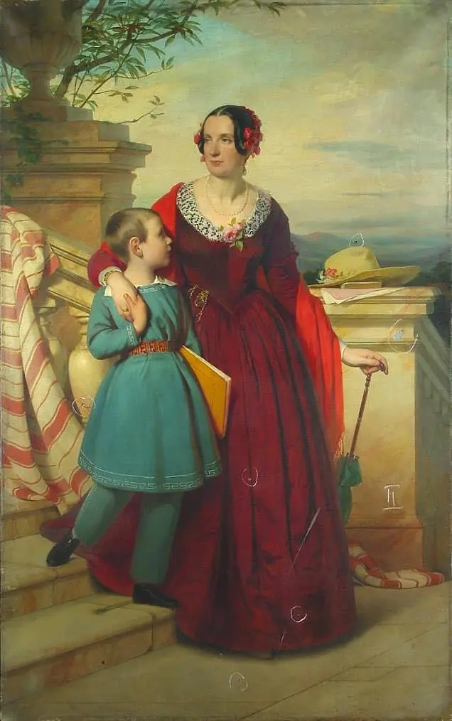 Portrait of I.V. Durnovo with Her Son, by Unknown