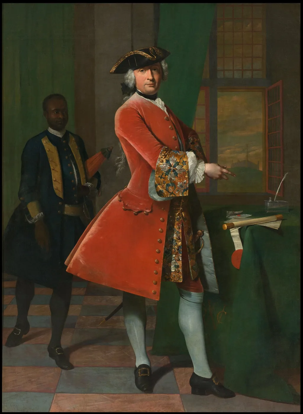 Portrait of Jan Pranger and an Enslaved Servant, by Unknown, unspecified, 1621