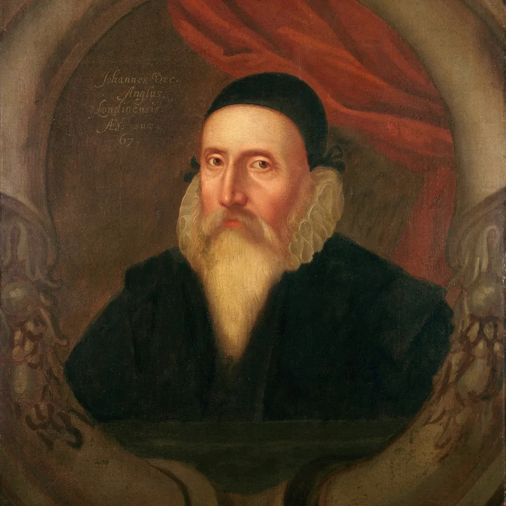 Portrait of John Dee, by Unknown, oil, 1598