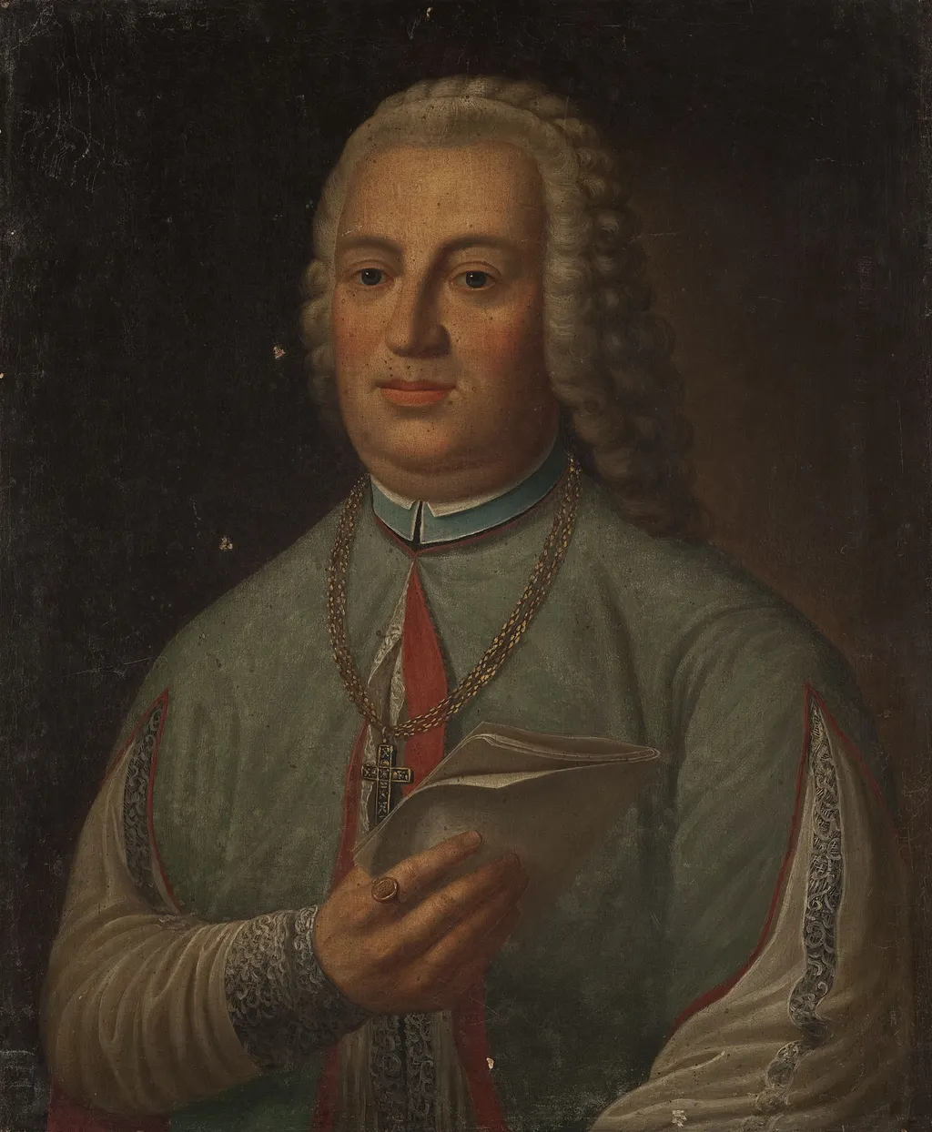 Portrait of Józef Andrzej Załuski, by Unknown, oil, 1738