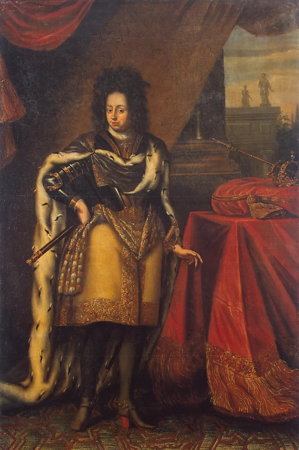 Portrait of Karl XI, King of Sweden, by Unknown, oil, 1705