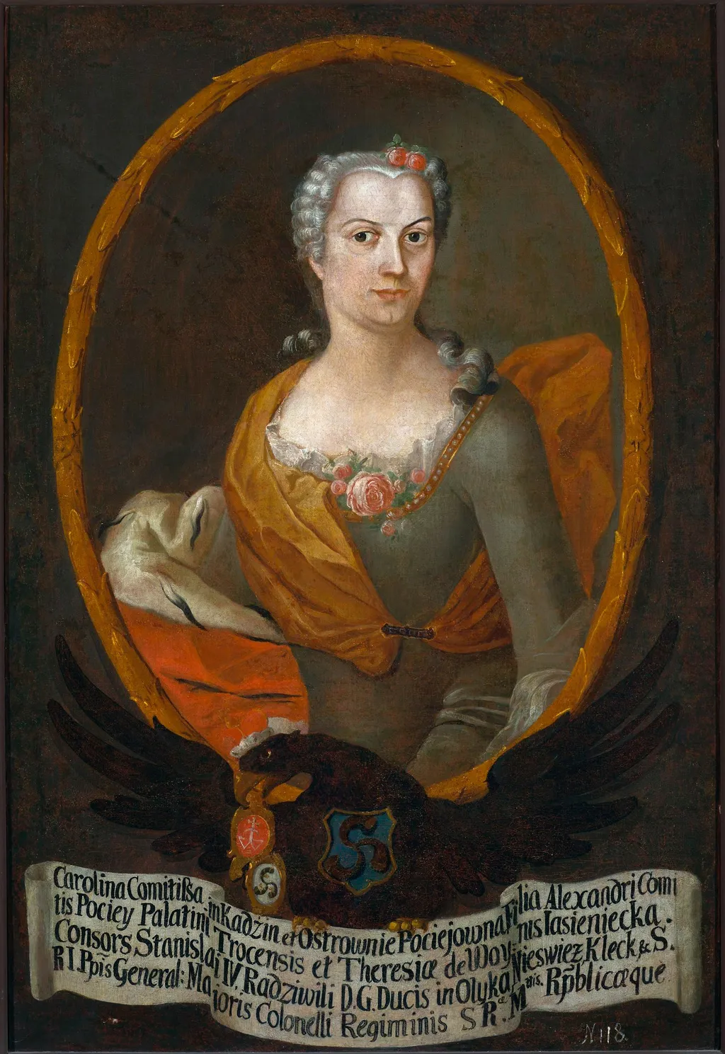 Portrait of Karolina Radziwiłł née Pociej (1732–1776), by Unknown, oil, 1749