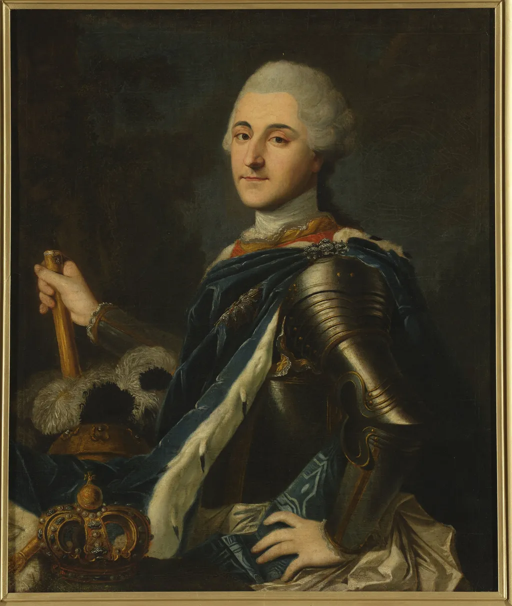 Portrait of king Stanisław August in armour, by Unknown, unspecified, 1764