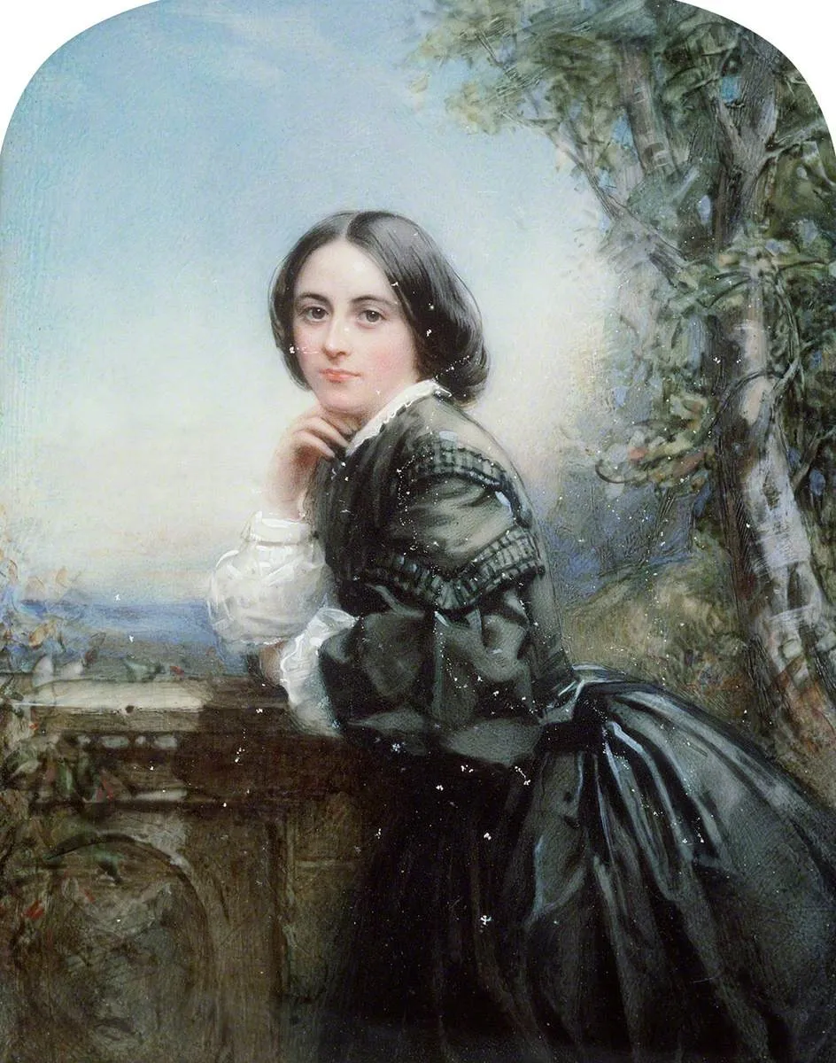 Portrait of Lady in a Dark Dress, by Unknown, oil, 1849