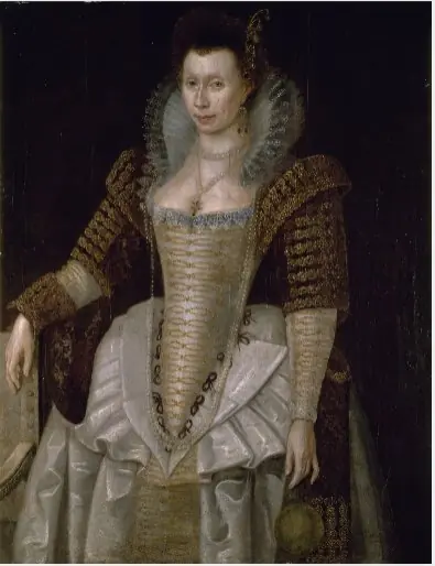 Portrait of Lady Raleigh (née Elizabeth Throckmorten) (1565-1647), by Unknown
