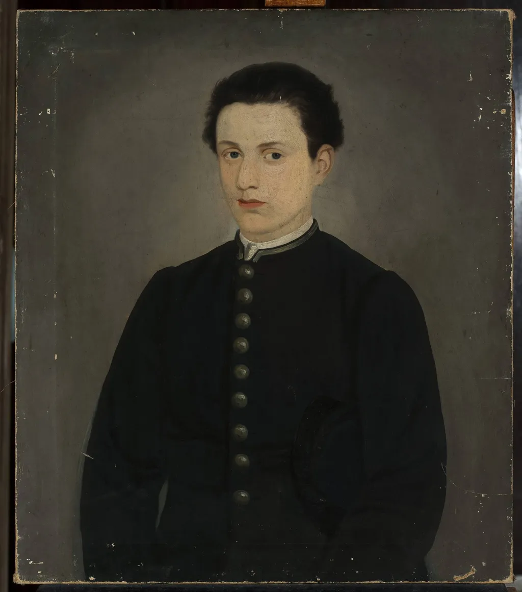 Portrait of Leopold Méyet (1850–1912) in the uniform of the classical state middle school, by Unknown, oil, 1863