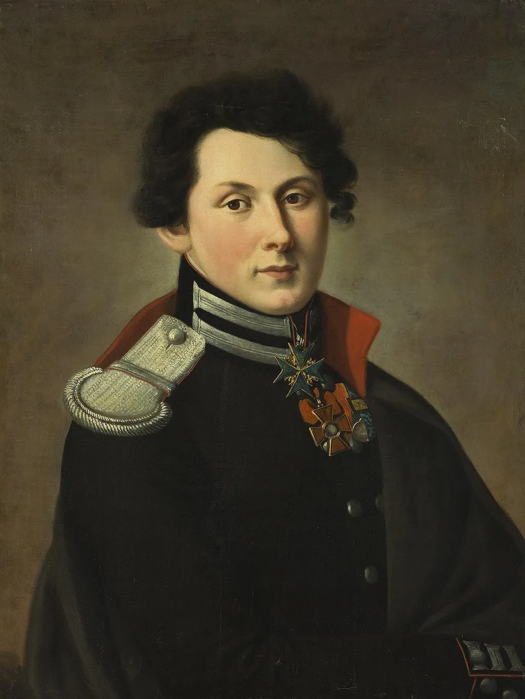 Portrait of Lieutenant V.A. Bibikov of the Corps of Engineers, by Unknown, oil, 1814