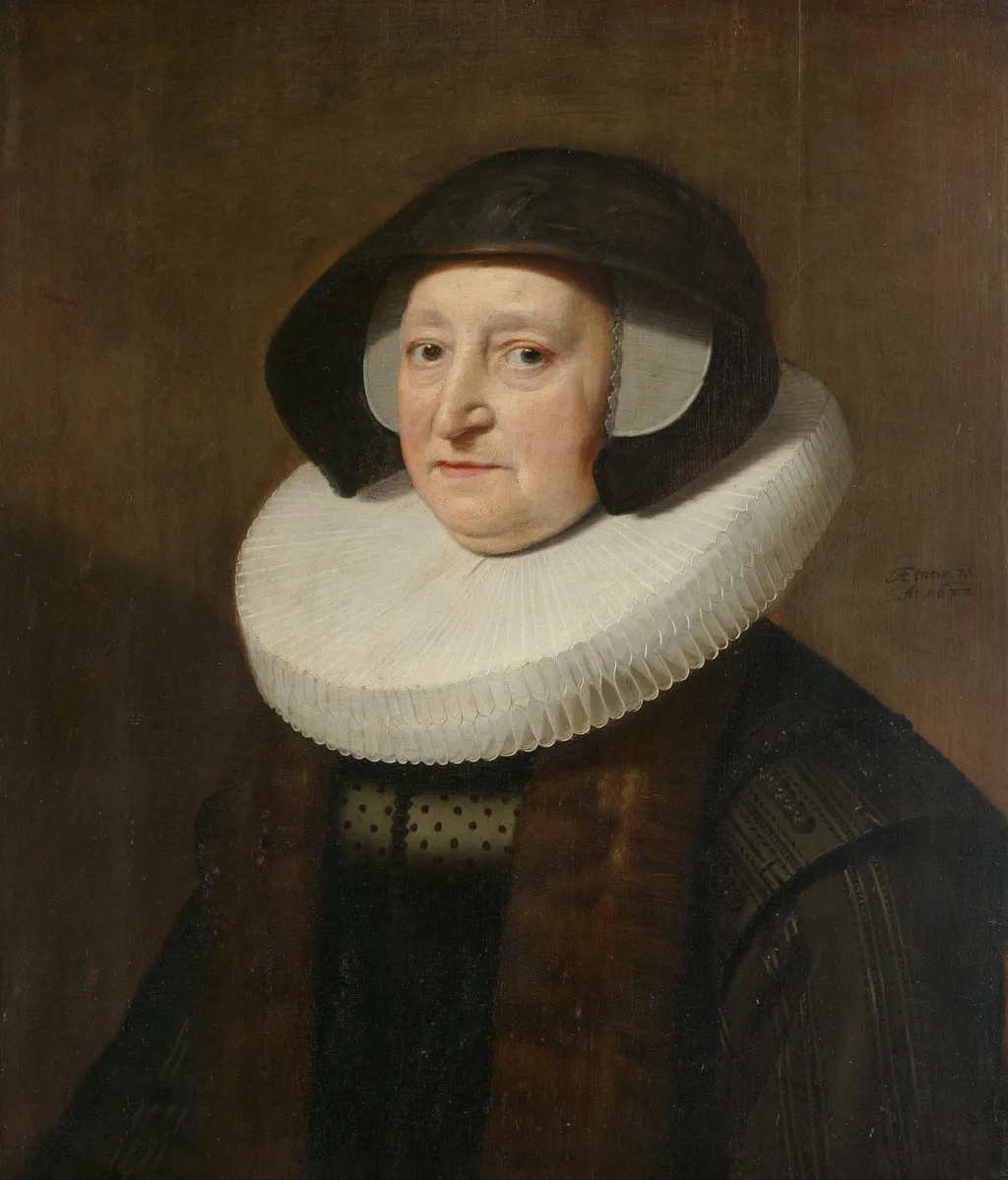 Portrait of Maria Petitpas (?-1640), by Unknown, unspecified, 1637