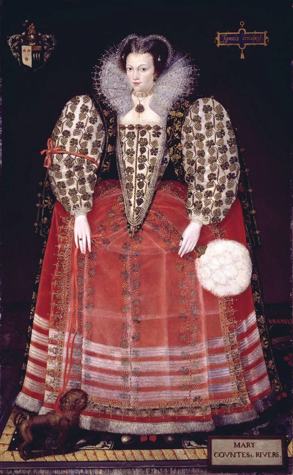 Portrait of Mary Kytson, Lady Darcy of Chiche, later Lady Rivers, by Unknown, oil, 1596