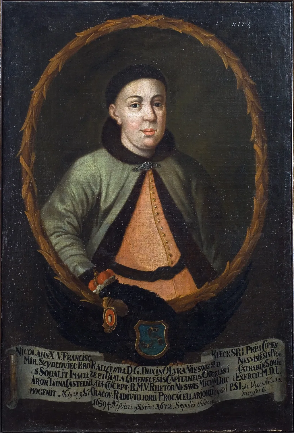 Portrait of Mikołaj Franciszek Radziwiłł (1659–1672), by Unknown, oil, 1735