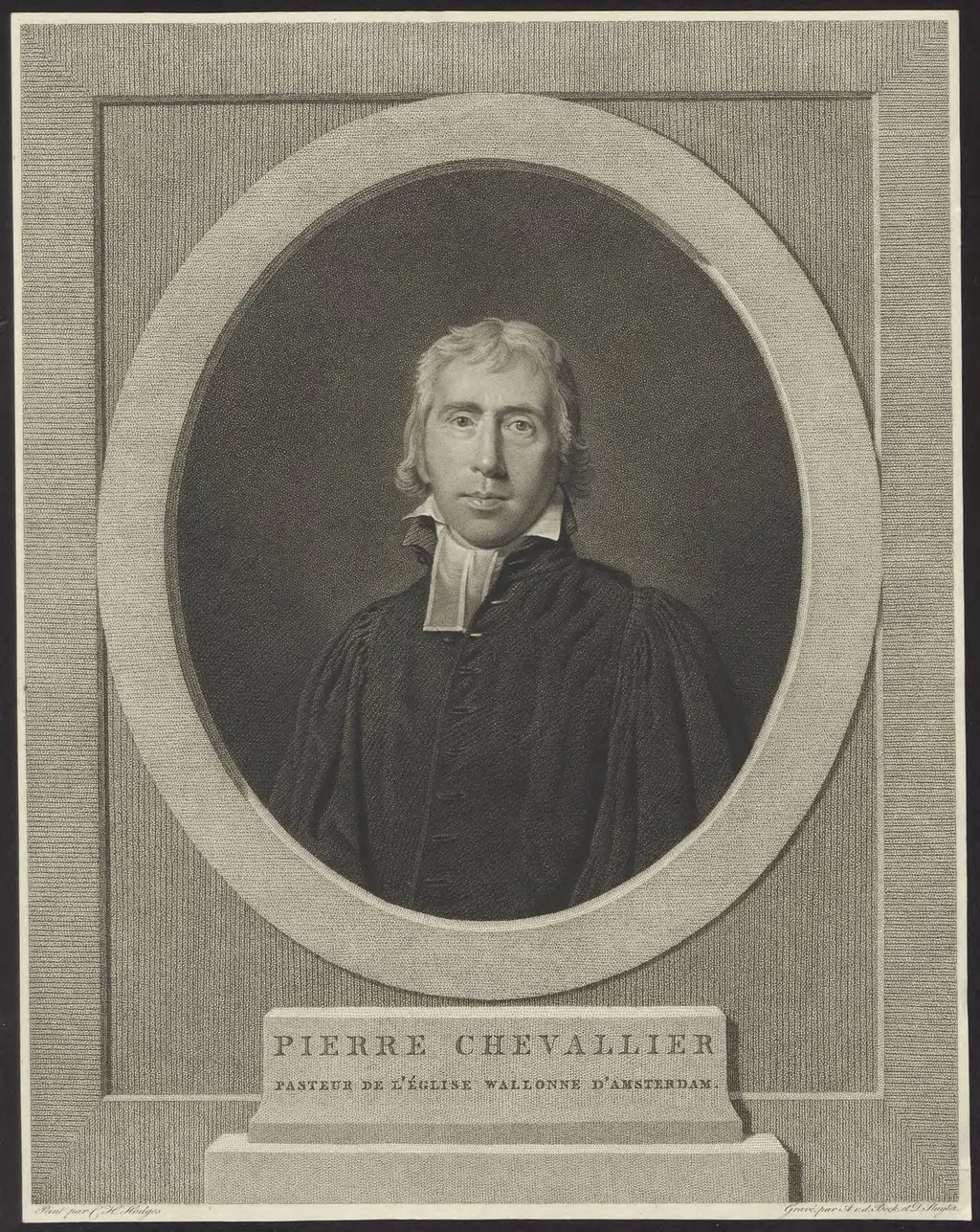 Portrait of Pierre Chevallier, Walloon minister in Amsterdam, by Unknown, unspecified, 1850