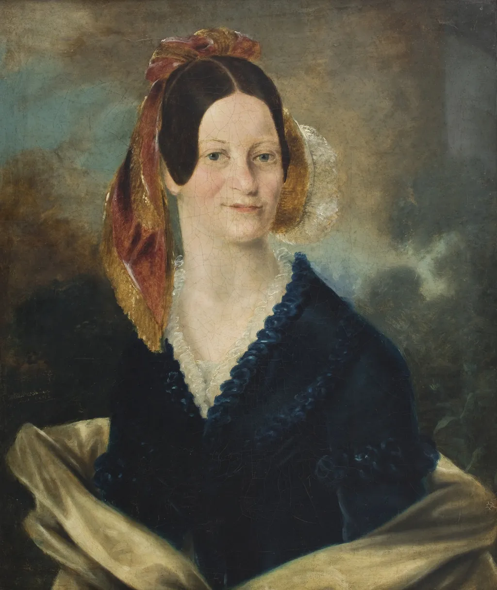 Portrait of Pristella Krasuska née Abraniecka, by Unknown, oil, 1842