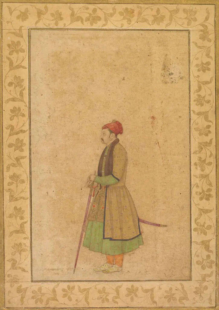 Portrait of Raja Ram Singh of Amber (r. 1667-1688) with a Deccan Sword (recto); Calligraphy (verso), by Unknown