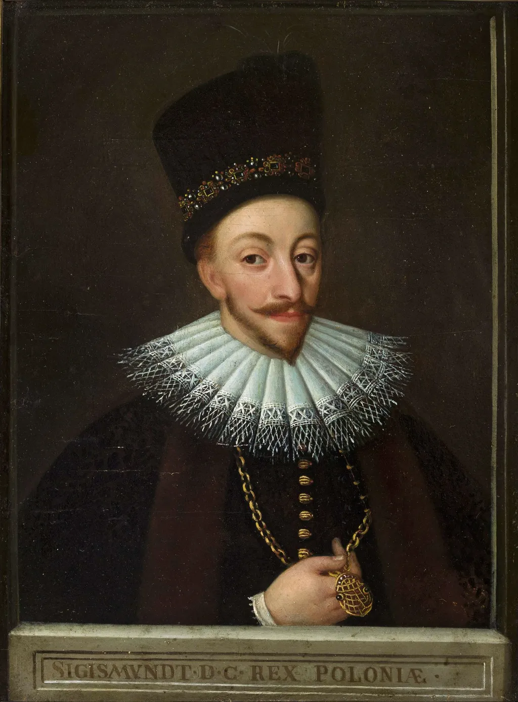 Portrait of Sigismund III Vasa (1566–1632), King of Poland, by Unknown, oil, 1608