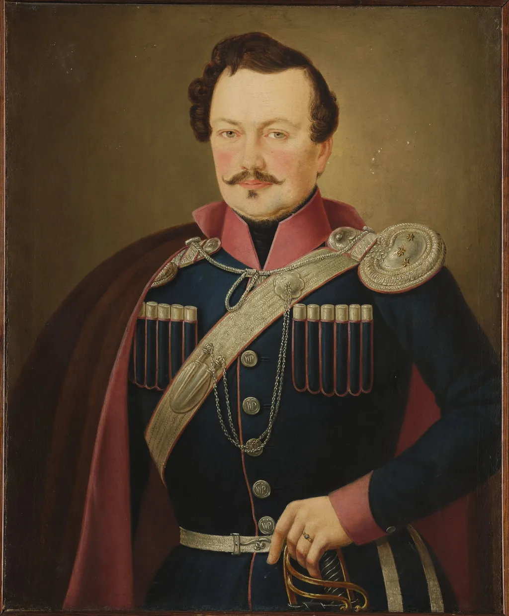 Portrait of Szymanowski, lieutenant of the Płock cavalry regiment, by Unknown, oil, 1831
