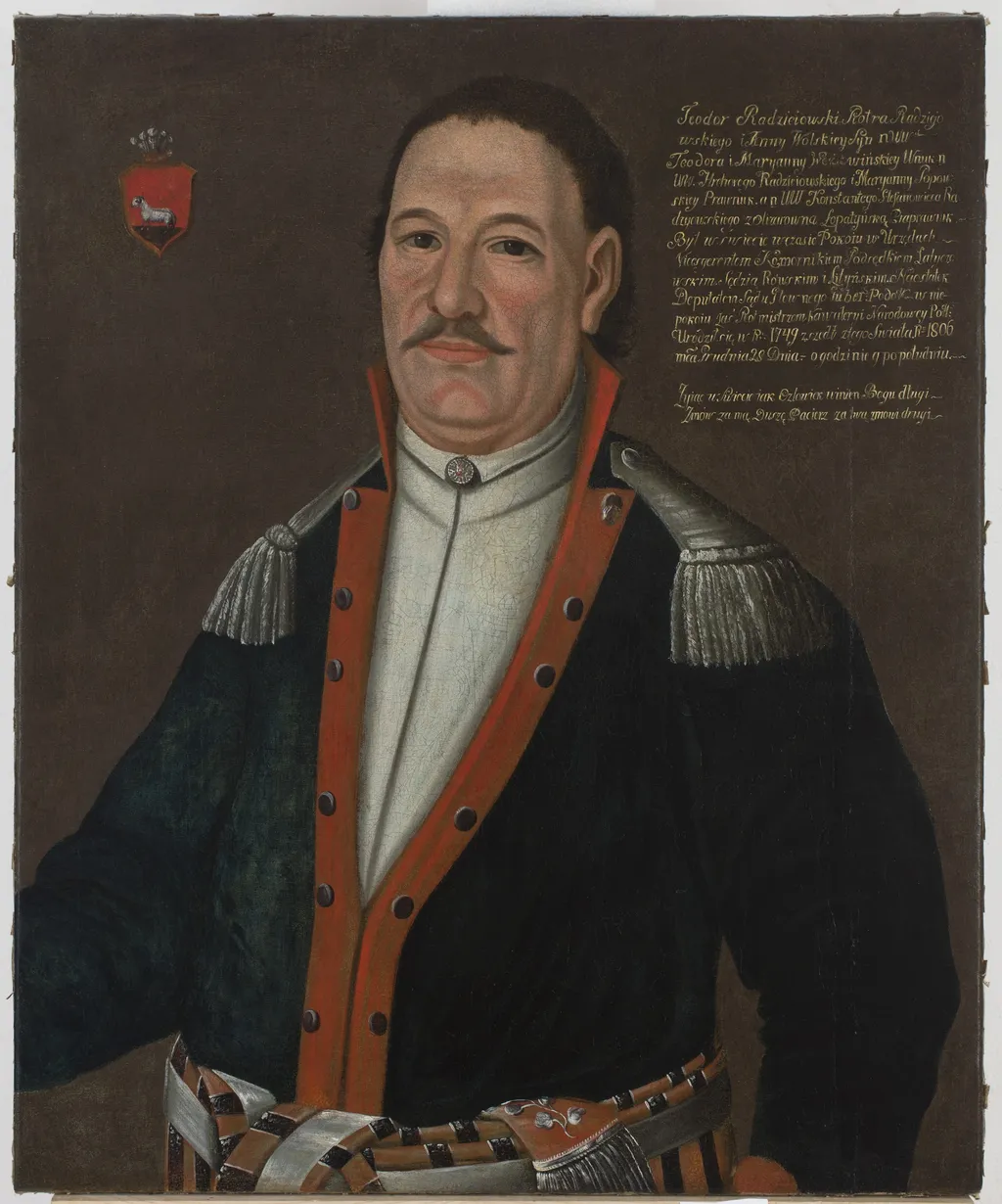 Portrait of Teodor Radziejowski (1749–1806), national cavalry captain, by Unknown, oil, 1803