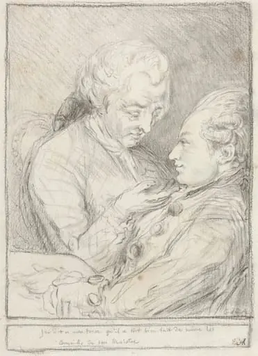 Portrait of the Artist with His Younger Brother, Augustin Saint-Aubin, by Unknown