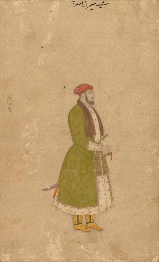 Portrait of the Courtier Mirza Muizz, by Unknown, unspecified, 1690