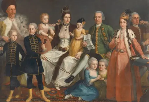 Portrait of the Van Lennep Family, a Merchant Family in Izmir, by Unknown