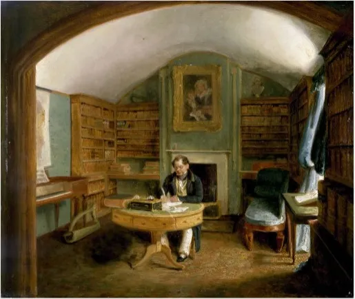 Portrait of Thomas Moore in his Study at Sloperton Cottage, by Unknown, unspecified