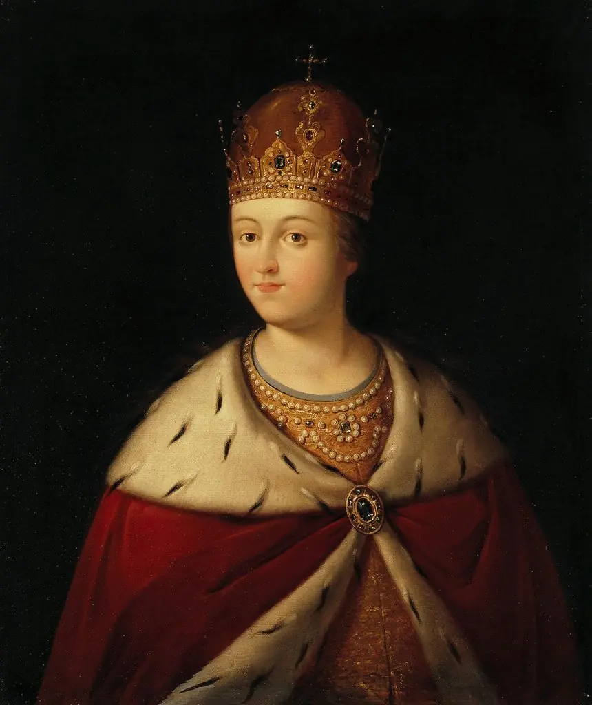 Portrait of Tsarevna Sophia (1657-1704), the Regent of the Russian Empire from 1682 tell 1689, by Unknown