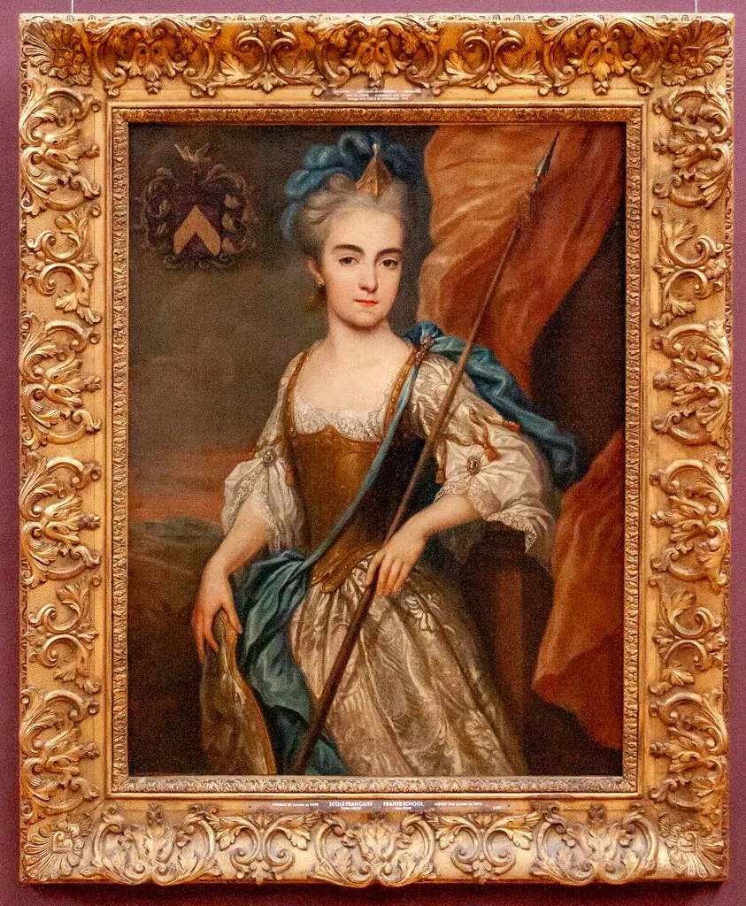 Portret van Cornélie-Brigitte-Cécile de Witte, echtgenote van kolonel François Collin als Minerva, by Unknown