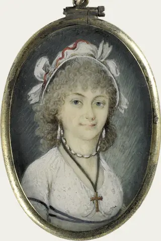 Portret van een jonge vrouw, by Unknown, 1805