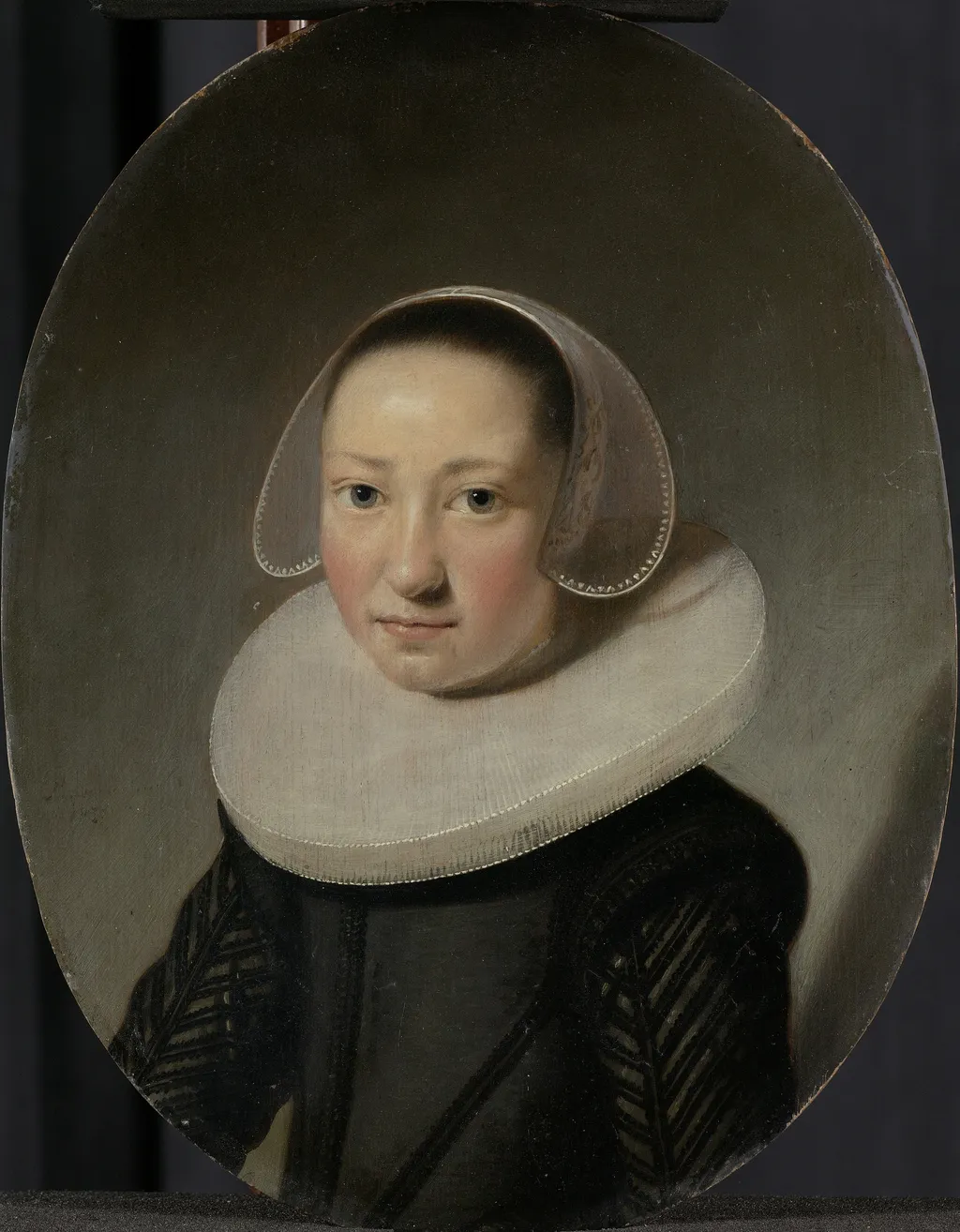Portret van een jonge vrouw, by Unknown, oil, 1637