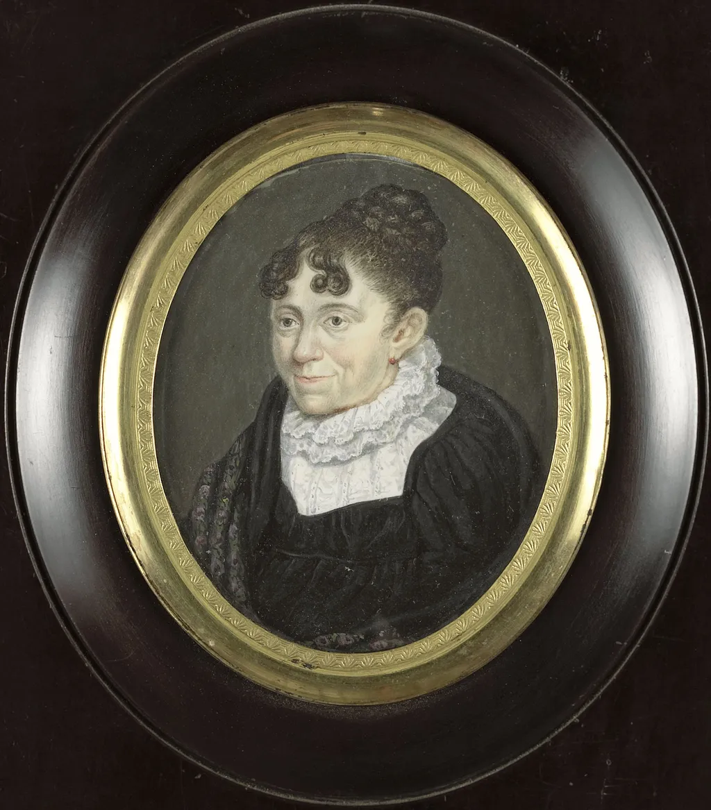 Portret van een oude dame, by Unknown, ivory, 1810