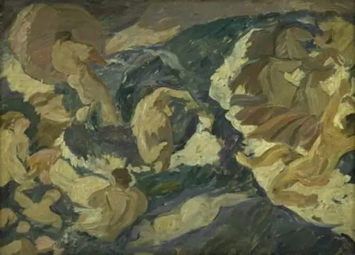 Poseidon Rushing over the Sea Surrounded by Nereids and Tritons, by Unknown