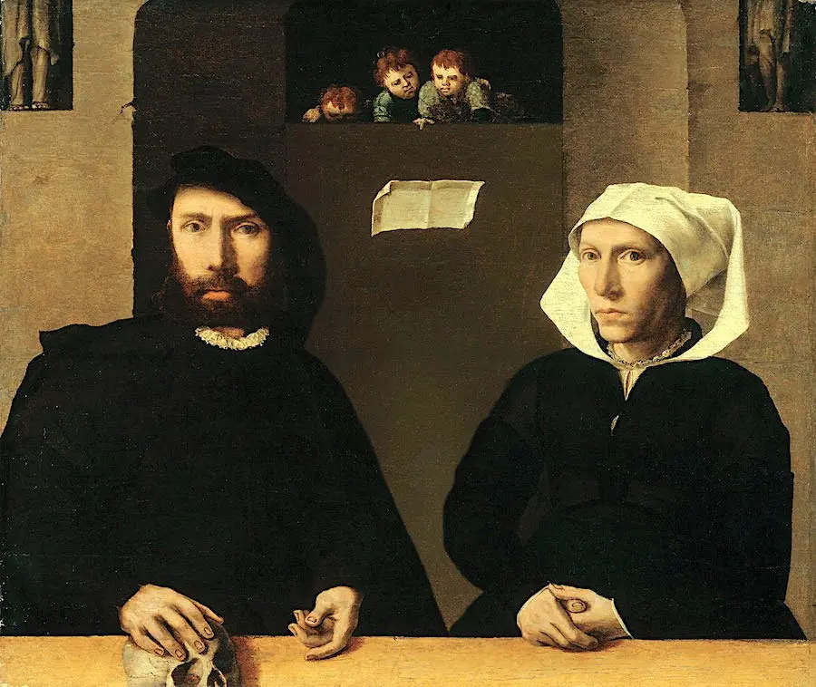 Possibly a portrait of Pieter Coecke van Aelst and his wife Mayken Verhulst and their children, by Unknown
