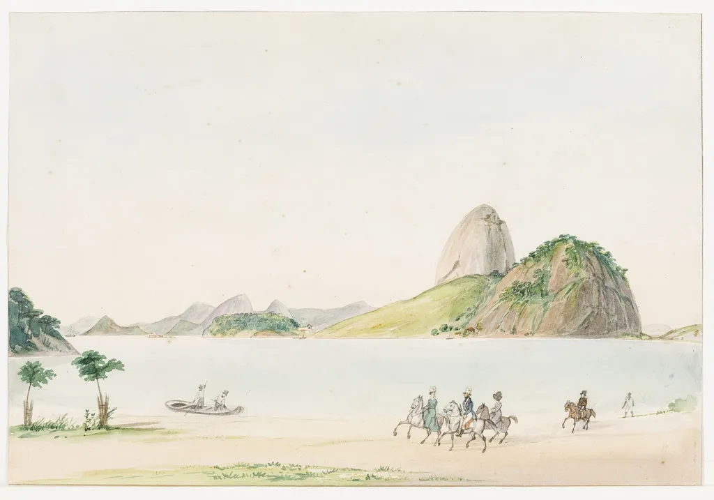 Praia de Botafogo com Pão de Açúcar (atribuído), by Unknown, graphite