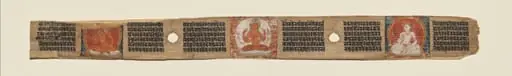 Prajnaparamita flanked by two bodhisattvas, folio 187 (recto), from a Manuscript of the Perfection of Wisdom in Eight Thousand Lines (Ashtasahasrika Prajnaparamita-sutra), by Unknown