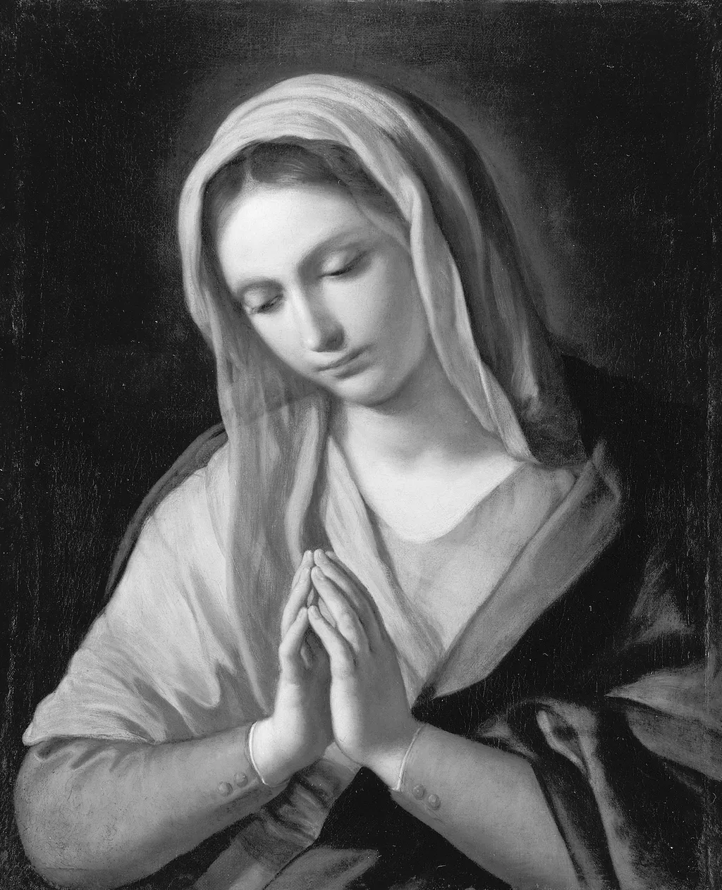 Praying Virgin, by Unknown, oil, 1720