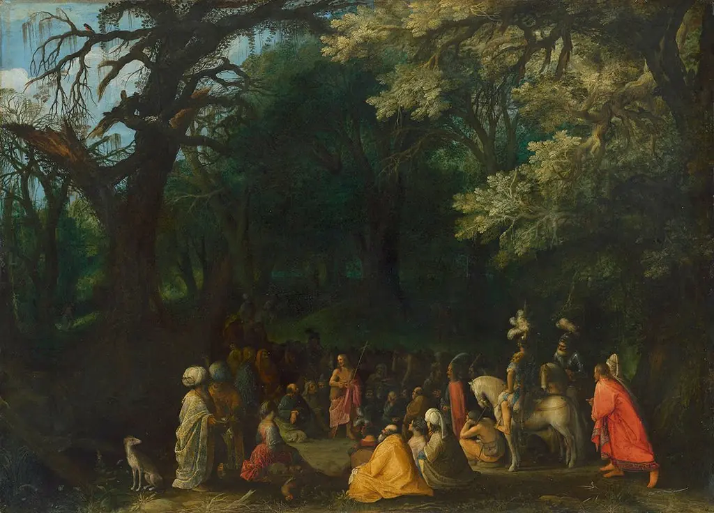 Preaching of John the Baptist, by Unknown