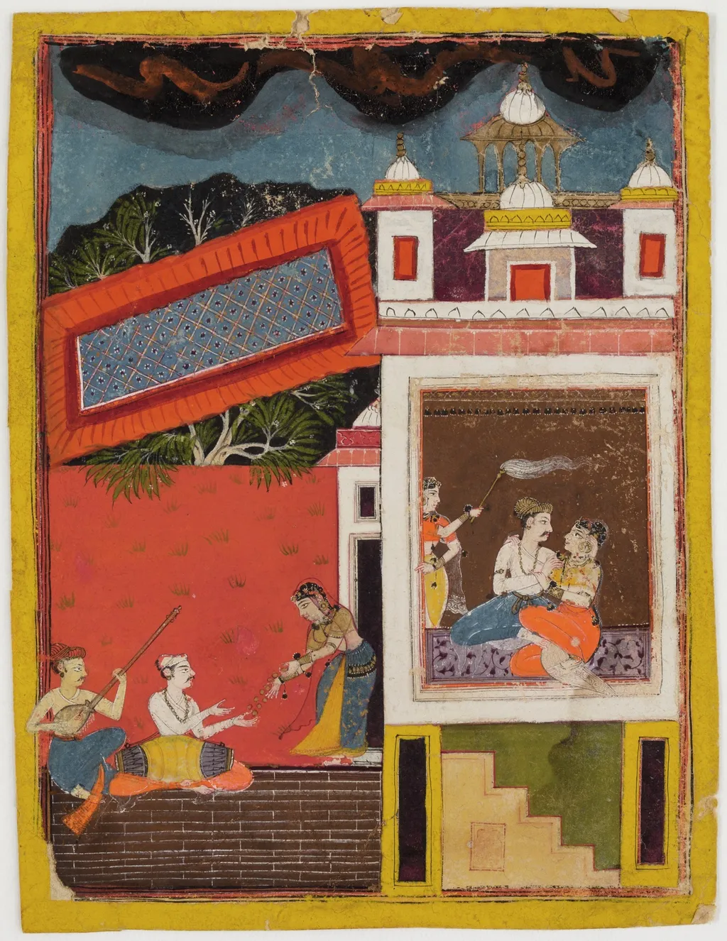 Prince and Lady in Palace Scene with Musicians, by Unknown, unspecified, 1650