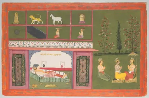 Prince Shreyamsa dreams of the coming of Rishabha, from a Panchakalyanaka (Five Auspicious Events), by Unknown