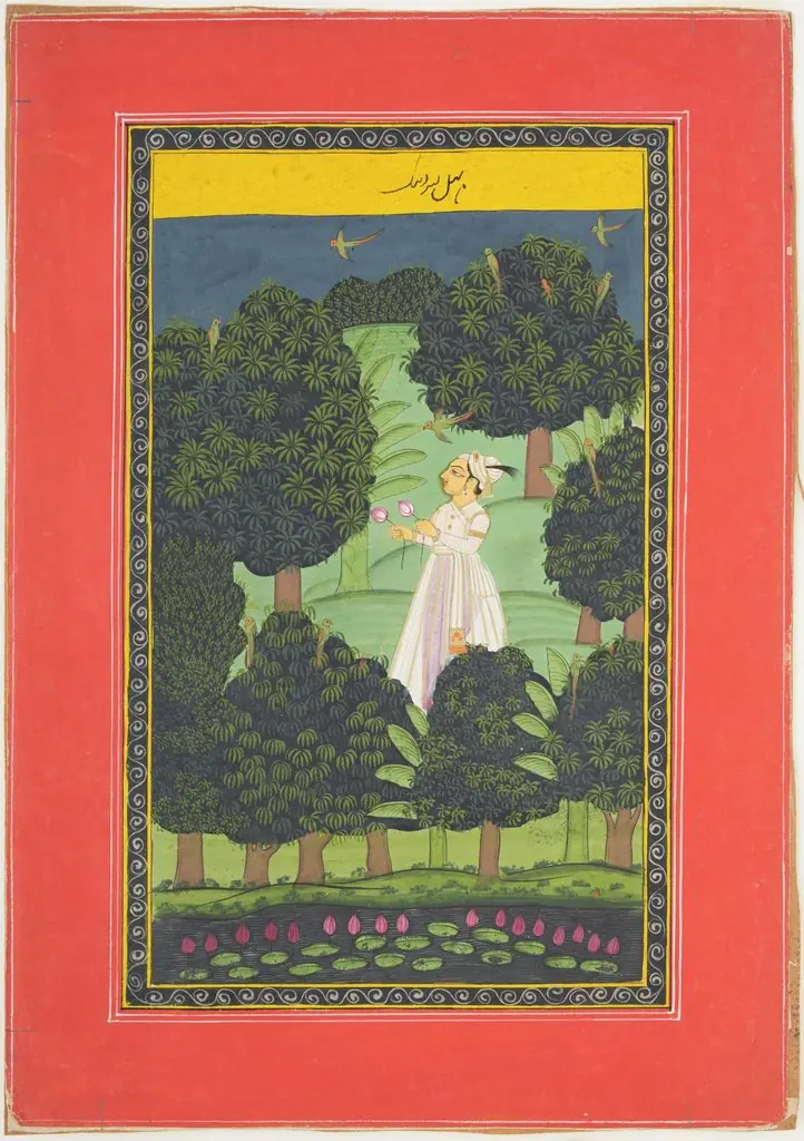 Prince with Two Lotus Blooms in Forest, by Unknown