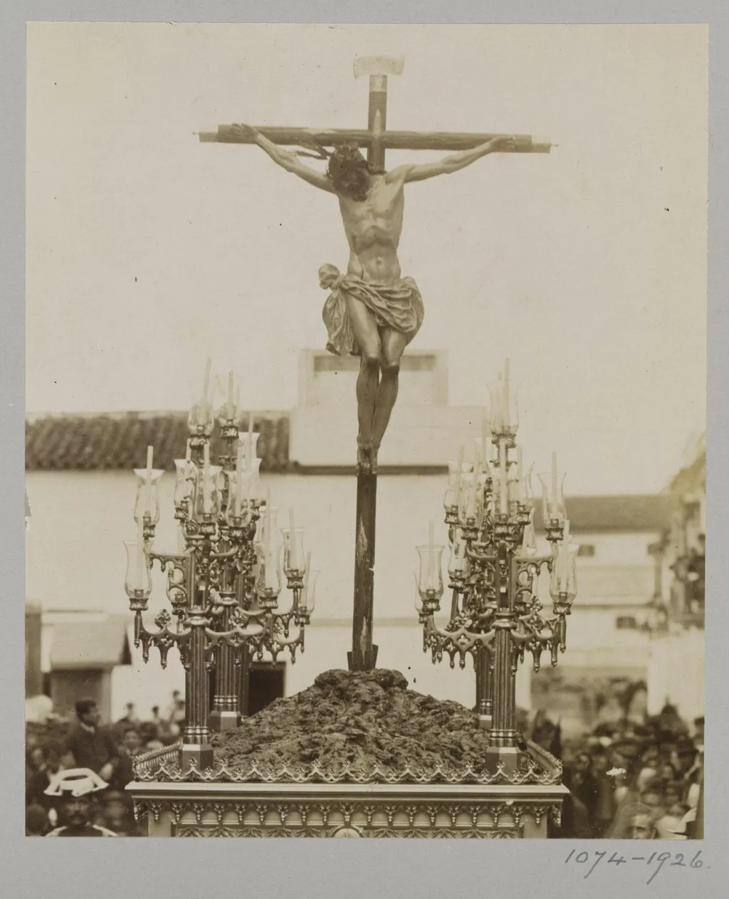 Processional statuary group belonging to the Fraternity of the Parish of San Bernardo, Seville', albumen print, late 19th century, by Unknown, photographic, 1850