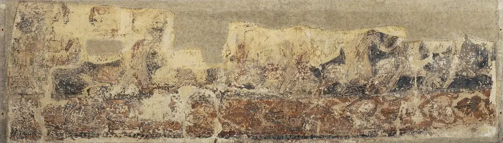 Profane paintings from Sigena: Knights leaving a castle for battle, by Unknown