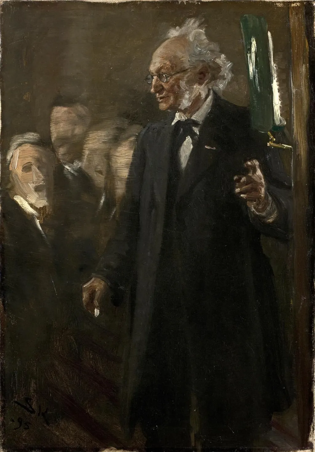 Professor i zoologi, Japetus Steenstrup holder foredrag, by Unknown, 1895