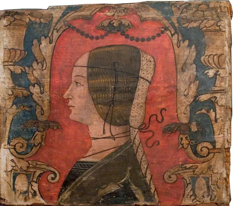 Profile Bust of a Lady Facing Left (one of 29 painted panels from a frieze), by Unknown