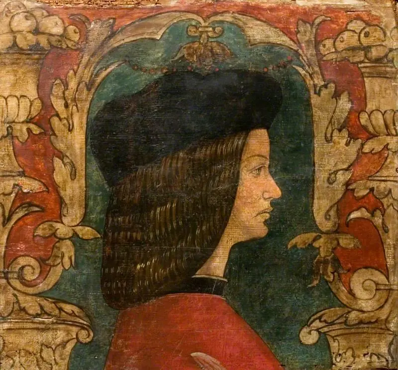 Profile Bust of a Man Facing Right (one of 29 painted panels from a frieze), by Unknown