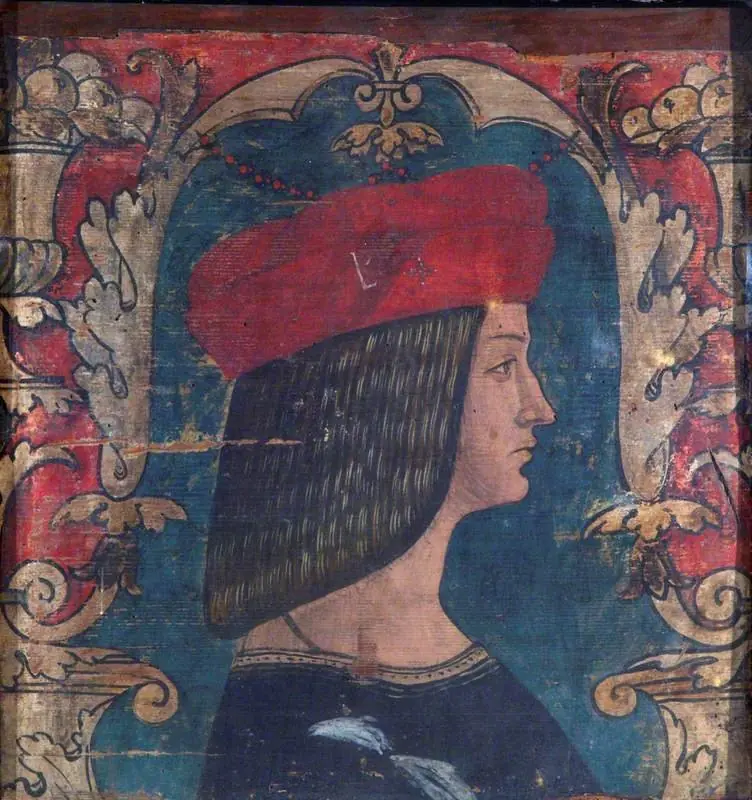Profile Bust of a Man Facing Right (one of 29 painted panels from a frieze), by Unknown